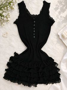Black Lace Trimmed Nightgown