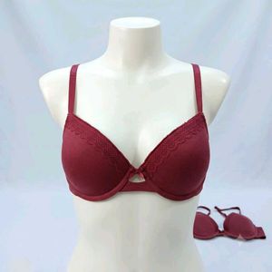 Maroon ⚛️Lace Trimmed Bra