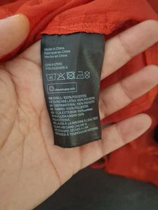 H&amp;M Sheer Red Polka Dot Blouse