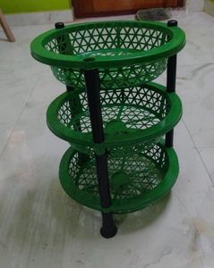 3-Tier Green Organizer Basket