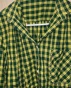 Green &amp; Yellow Plaid Button-Up Shirt