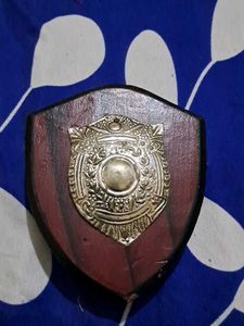 Vintage Wooden Shield Plaque