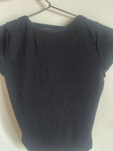 Classic Black Ribbed Knit Top