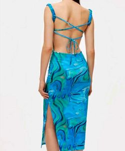 Blue marble bodycon Dress
