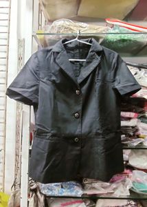 Chic Black Blazer Short Sleeve