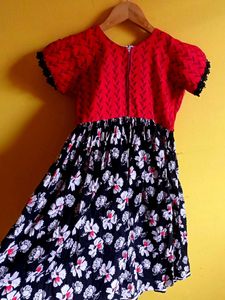 Cute Red &amp; Black Floral Dress