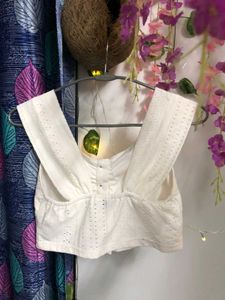 White Eyelet Crop Top
