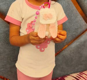 Cute Crochet Bunny Bag Keychain