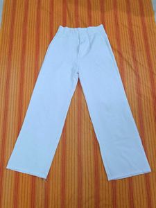 Wide-Legged White Pants