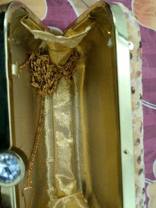 new Gold Sequin Evening Clutch