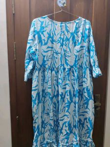 Blue &amp; White Printed Dress