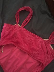 SALE‼️Elegant Lace Corset Top pink -korean brand