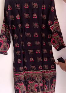Black Printed Kurta