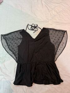 BRAND NEW -Sparkly Black Halterneck Bikini Top