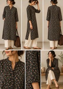 Elegant Printed Cotton Kurta