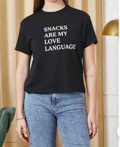 Black "Snacks are my love language" T-Shirt