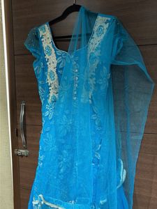 Blue Embroidered Kurta Set