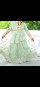 Mint Green Embroidered Lehenga