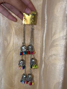 Boho Jhumka Earrings with Multicolor Beads