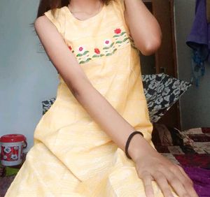 Yellow Embroidered Kurta