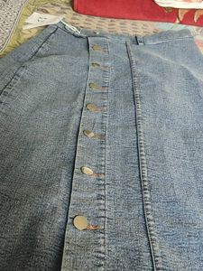 Denim Button Up Skirt