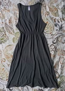 Grey V-neck High Waist Mini Dress