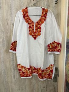 White Embroidered Kashmiri Kurta