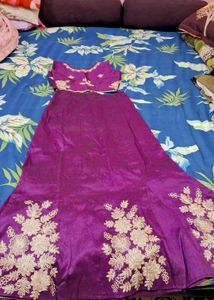 Elegant Purple Embroidered Lehenga Choli Set for k