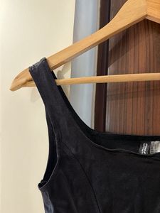 Black Faux Leather Corset Top
