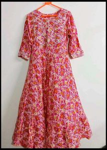 Beautiful Pink Floral Ethnic Gown