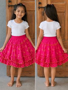 Girls Fuchsia Ruffle Skirt