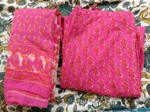 Vibrant Floral Print Kurta Set with Dupatta