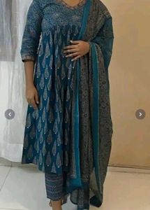 Kurta Set cotton Teal Paisley Print