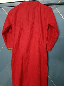 Red &amp; Gold Trim Kurti