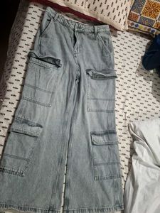 Light Wash Cargo Jeans