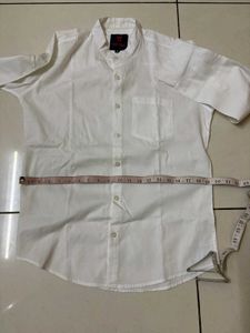 Classic White Mandarin Collar Shirt