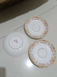 Set of 3 Floral Saucers