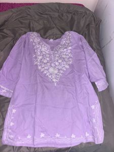 Beautiful Lavender Embroidered Kurta