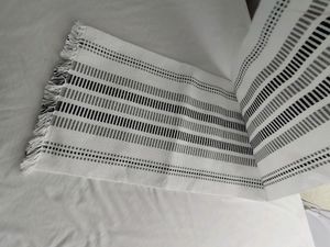 White And Black Print Table Runner Mid Cover