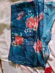 Embroidered Teal Kurta with Trouser and Dupatta.