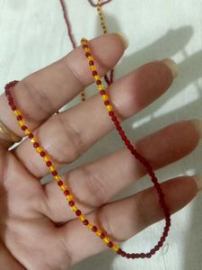 Red and yellow Beaded Necklace
