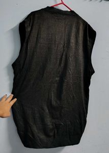 Sleeveless Cardigan black winter warm
