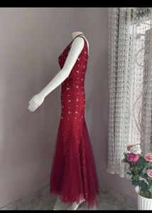 Red Sequined  Gown