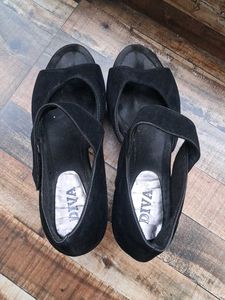 Pinterest Glitter Black Wedges Heels
