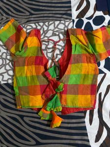 Vibrant Checked Ethnic Blouse