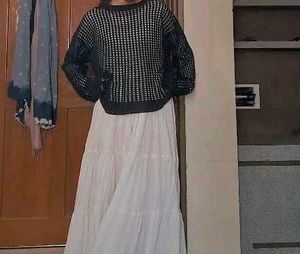 Chic Black Mesh Knit Top