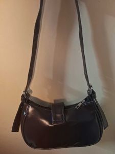 Stylish Chocolate Brown Shoulder Bag With Buckle
