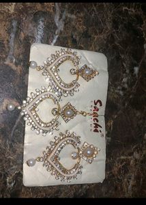 Sparkling Heart Drop Earrings