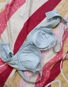 Light Blue Lace Trim Bra