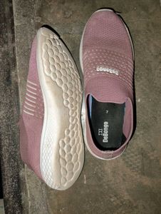 Comfortable Pink Slip-On Sneakers